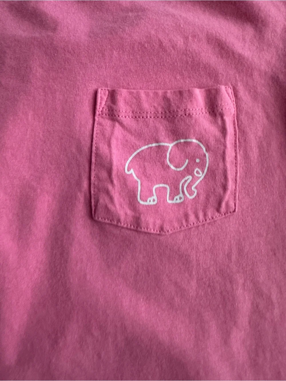 ivory ella Pink Short Sleeve Tee with Embroidered Elephant Pocket - Picture 3 of 5